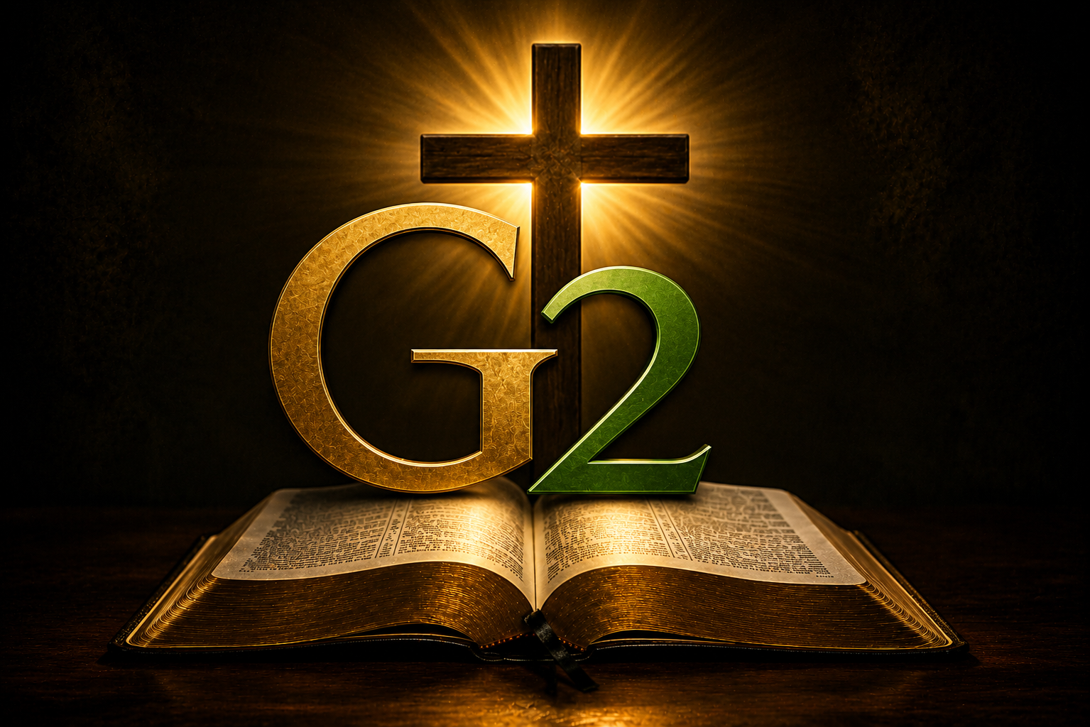 Open Bible and cross
